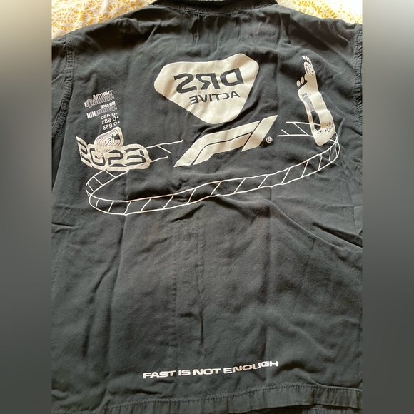 Pacsun Viscose Formula 1 Black Button Up Shirt Distressed - Picture 8 of 10